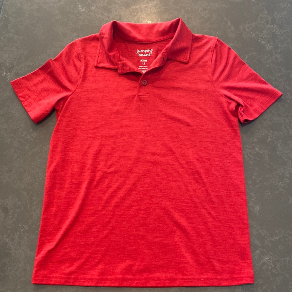 Jumping Beans Boys Red Polo Shirt (Size 12)